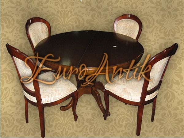 Polovni sto i stolice bordo hrast
